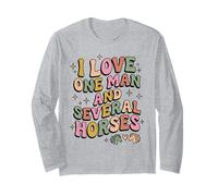 Pastel Retro I Love One Man and Varios Caballos Caballo Mamá Manga Larga