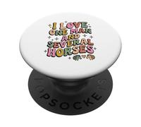 Pastel Retro I Love One Man and Varios Caballos Caballo Mamá PopSockets PopGrip Adhesivo