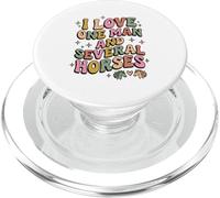 Pastel Retro I Love One Man and Varios Caballos Caballo Mamá PopSockets PopGrip para MagSafe