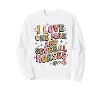 Pastel Retro I Love One Man and Varios Caballos Caballo Mamá Sudadera