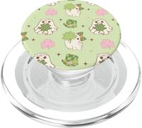 Pastel Spooky Ghosts and Clovers St Patricks Sage Green PopSockets PopGrip para MagSafe
