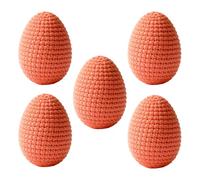 Pastel Spring Party Favors, Decorative Knitted Eggs, Easter Craft Tabletop Accent for Home Jarrón Wreath Garland Dining Table Workplace Party Celebration Seasonal Decor - 5 huevos