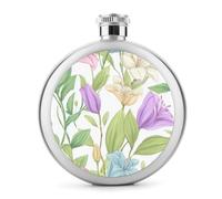 Pastel Wildflowers Fantasy Lily - Petaca de acero inoxidable para licor, botella de vino portátil de bolsillo redondo para bebida, 5 onzas
