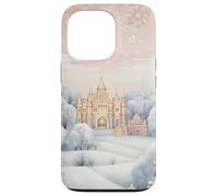 Pastel Winter Christmas House Decor with Snowflake Pattern Carcasa para iPhone 13 Pro