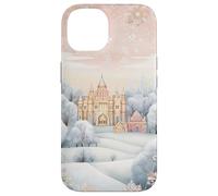Pastel Winter Christmas House Decor with Snowflake Pattern Carcasa para iPhone 14