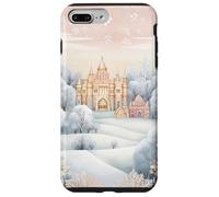 Pastel Winter Christmas House Decor with Snowflake Pattern Carcasa para iPhone 7 Plus/8 Plus