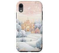 Pastel Winter Christmas House Decor with Snowflake Pattern Carcasa para iPhone XR