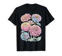 Pastel Zinnia Flores Floral Estética Botánica Arte Soñador Camiseta