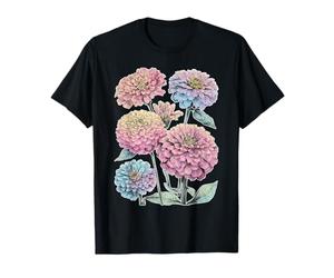 Pastel Zinnia Flores Floral Estética Botánica Arte Soñador Camiseta