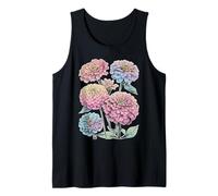 Pastel Zinnia Flores Floral Estética Botánica Arte Soñador Camiseta sin Mangas