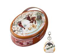 Pastelas de Pascua - Vintage Tinplate, Bunny Egg Design | Caja de almacenamiento decorativo para chocolate, galletas y dulces | Lata ovalada con asas para té, café, bocadillos y regalos navideños