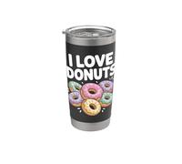 Pastelería colorida I Love Donuts Vaso térmico de acero inoxidable de doble pared