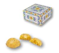 Pastelitos de almendra artesanales BAJO EN AZUCAR, con Limon - Dulces típicos sicilianos - Repostería tradicional italiana - Caja regalo 400 g - RAREZZE: pedidos, preparados, horneados, enviados