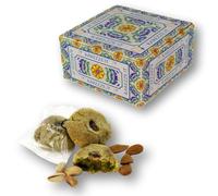 Pastelitos de almendra artesanales, con PISTACHO - Dulces típicos sicilianos - Repostería tradicional italiana - Caja regalo 400 g - RAREZZE: pedidos, preparados, horneados, enviados