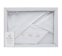 PASTELLO - Juego de cama de 3 piezas, 100% algodón para bebé, juego de sábanas con bordado (Art. LL31E, rosa)