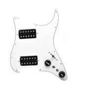 Pastilla Alnico 5 Para Golpeador De Guitarra Eléct Cubierta Precableada Alnico 5 HH Para Kit De Recolección De Corte De Bobina Simple(Black White)