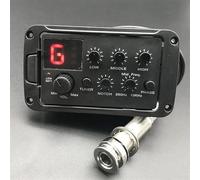 Pastilla De Acustica Preamplificador De Guitarra Acústica, Pastilla Piezoeléctrica Ecualizador EQ De 3 Bandas Sintonizador LCD Con Reverberación/retardo/coro/parte De Guitarra Ancha(Color:Bk 1)