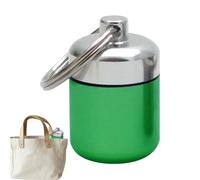 Pastilla de bolsillo Bocoon tiene un diseño de llavero y un organizador de píldoras con metal en el exterior con llavero. Recipiente de almacenamiento para joyas, tapones para los oídos y far