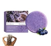 Pastilla de champú de arándanos, champú sólido natural limpiador y reductor de grasa, reduce los residuos de grasa y refresca el cabello, cabello equilibrado para mujeres y hombres, 60 g (1Piezas)