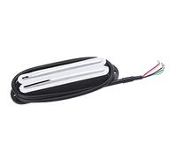 Pastilla de Doble Riel, Pastilla de Doble Bobina, Imán de Cerámica ABS Silencioso, Resistencia 11K para Guitarra Eléctrica(Riel plateado blanco)