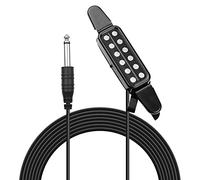 Pastilla de guitarra acústica con clip, transductor de guitarra con conector de 1/4 pulgadas, cable de 2,9 metros