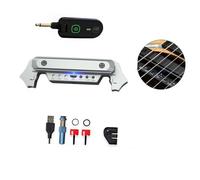 Pastilla De Guitarra Acústica, Receptor Inalámbrico Con Orificio De Sonido Micrófono Recargable Para Guitarra Acústica De 80-120mm(Silver)