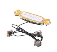 Pastilla de Guitarra Clase A Preamplificador Totalmente Discreto Buena Compatibilidad Pastilla de Bobina Simple de 6 Cuerdas Potenciómetro de Tono y Volumen para Rendimiento (Perla Amarilla)