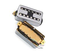 pastilla de guitarra Cubierta De Latón Estilo H, Bobina Para Pastilla De Guitarra Eléctrica, Pastilla Divisoria Humbucker, Pastilla De Doble Bobina, Salida N7.5K/B15K (Color : Silver N and B)