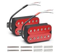 Pastilla de guitarra eléctrica Alnico 5 Humbucker de doble bobina, piezas de guitarra Alnico V, color rojo(Neck and Bridge)