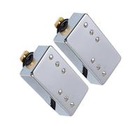 pastilla de guitarra Pastilla Humbucker De Guitarra Eléctrica De Dos Líneas Y 6 Agujeros Para Guitarra, Accesorios Negros (Color : Sliver Neck Bridge)