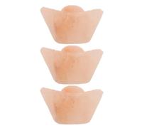 Pastilla de Jabón de Sal Mineral Rosa 3 Piezas para Masaje Exfoliante | Mineral de Sal Rosa, Forma de Lingote Pulido, Uso en Spa y Baño, Adorno Natural de Escritorio