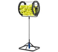 Pastilla de pelotas de tenis 2 en 1, pelota de tenis de acero inoxidable, recogedor automático de pelotas de tenis, receptor automático de pelotas con asa, colector con capacidad para 55 pelotas de