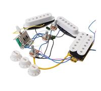 pastilla de puente Guitarra Eléctrica Individual Doble Pastilla Conjunto Completo De Circuito Con Potenciómetro De Pastilla Circuito Integrado De Guitarra ST(White)