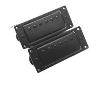 pastilla de puente Guitarra Profesional Guitarra Eléctrica Pastilla Humbucker 6 Agujeros Cable De 4 Núcleos Cuello Y Puente Cromados Dorados Y Negros Universales(Black 2Pcs)