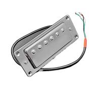 pastilla de puente Humbucker 68X29MM Pastilla De Guitarra Eléctrica De 6 Orificios Pastilla Divisoria De Bobina Para Guitarra LP El Cuello Y El Puente Son Universales(Chrome 2 Pcs)