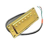 pastilla de puente Humbucker 68X29MM Pastilla De Guitarra Eléctrica De 6 Orificios Pastilla Divisoria De Bobina Para Guitarra LP El Cuello Y El Puente Son Universales(Gold 2 Pcs)