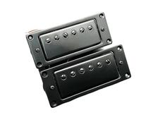 pastilla de puente Humbucker 68X29MM Pastilla De Guitarra Eléctrica De 6 Orificios Pastilla Divisoria De Bobina Para Guitarra LP El Cuello Y El Puente Son Universales(Black 2 Pcs)