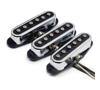 pastilla de puente Pastilla De Guitarra Eléctrica Estilo ST Escalonada Alnico 2 Con Cubierta De Latón Abierta Bobina De Fibra Pastilla ST Cromada(N M B 1set)