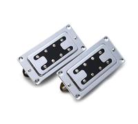 pastilla de puente Pastilla Humbucker De Bajo Eléctrico Estándar Pastilla De Puente De Cuello De Dos Líneas Y 8 Orificios Aplicable A Bajo Eléctrico(Chrome 2pcs)
