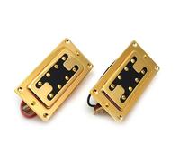 pastilla de puente Pastilla Humbucker De Bajo Eléctrico Profesional Estilo Mini Pastilla De Puente De Cuello De Dos Líneas Y 8 Agujeros Cromo Negro Dorado(Gold 2pcs)