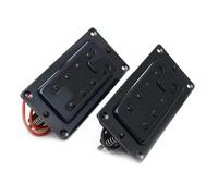 pastilla de puente Pastilla Humbucker Para Bajo Eléctrico Miniestilo Dos Líneas 8 Orificios Pastilla Para Puente Negro Dorado Cromado(Black 2pcs)