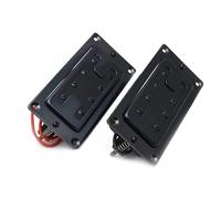 pastilla de puente Pastilla Humbucker Para Bajo Eléctrico Pastilla De Puente De Cuello De Dos Líneas Y 8 Agujeros Cromo Negro Dorado(Black 2pcs)