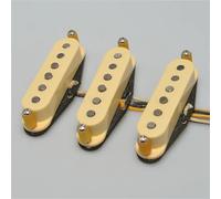 pastilla de puente Pastillas De Guitarra SSS Alnico 5 Placa Inferior Gris Alambre De Bobina De Construcción Pesada En AWG Mano Izquierda(Yellow)