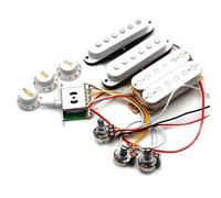 pastilla de puente SSH Pickup ST Guitarra Eléctrica Arnés De Cableado Precableado Interruptor De 5 Vías 2T1V Control Pastillas De Guitarra(White)