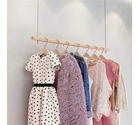 Pastilla de ropa montada en el techo ajustable para pantalla minorista varilla de colgantes múltiples con ajuste de altura barra de colgar una sola capa para almacenamiento y organización de armario