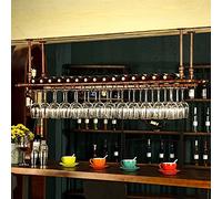 Pastilla de vinos, estante de vino de techo de bronce, estante de almacenamiento de botellas de vinos al revés loft, cocina/bar/comedor de vino de vino tinto decoración del hogar/80 * 30 cm (31 * 12