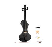 Pastilla De Violín Silenciosa Eléctrica De Tamaño Completo 4/4, Preamplificador Instalado, Arco De Madera De Brasil, Estuche De Transporte De Violín, Cable De Audio, Violín Negro