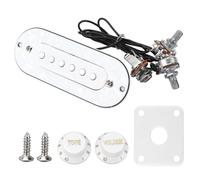 Pastilla eléctrica para guitarra en blanco perla con control de volumen y tono, pastilla magnética para hueco de sonido para guitarras acústicas y eléctricas, montaje en ABS de fác