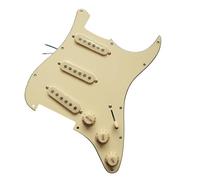 Pastilla Golpeador Aplicable a guitarra eléctrica ST tres pastillas de un solo panel golpeadores de varios colores montaje de cableado accesorios de recogida(Beige three singles)