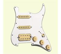 Pastilla Golpeador Golpeador de guitarra eléctrica de panel simple y doble con línea de captación juego completo adecuado para panel de guitarra ST SN(White+rice pickup)